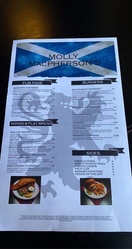 Molly Mac Pherson - Savannah, GA menu_pic