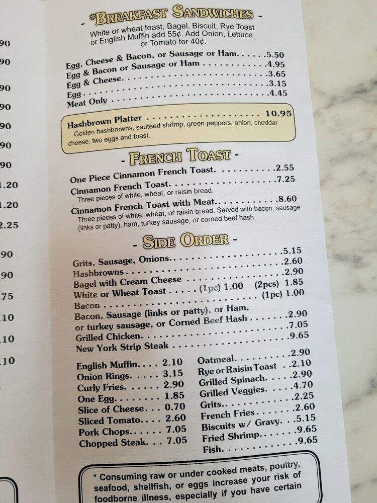 Breakfast Place - Savannah, GA menu_pic