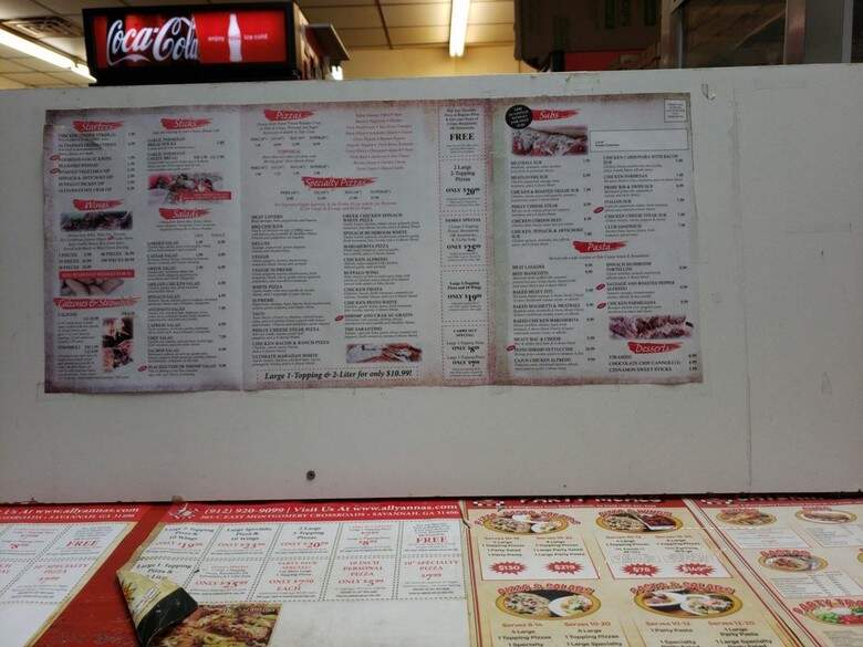Allyanna's Olde Style Pizzeria - Savannah, GA menu_pic