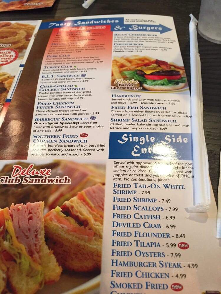 Carey Hilliard's Restaurant - Savannah, GA menu_pic