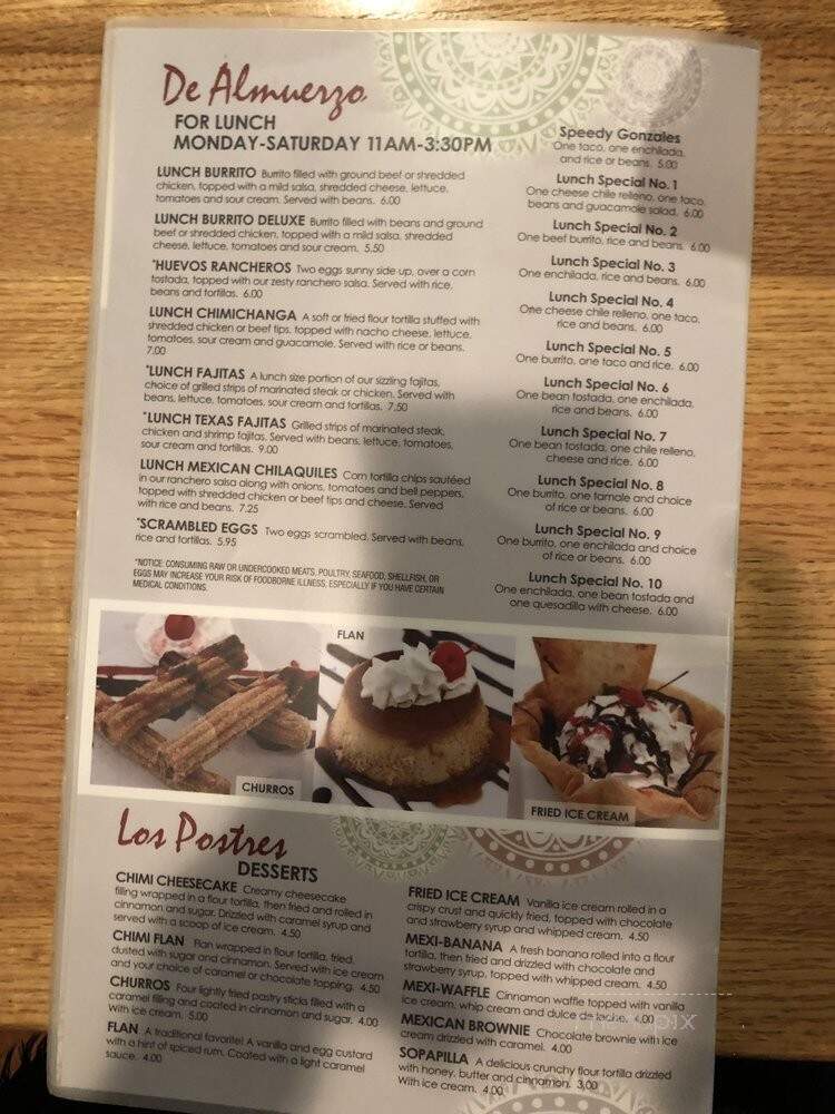 Jalapenos Mexican Restaurant - Savannah, GA menu_pic