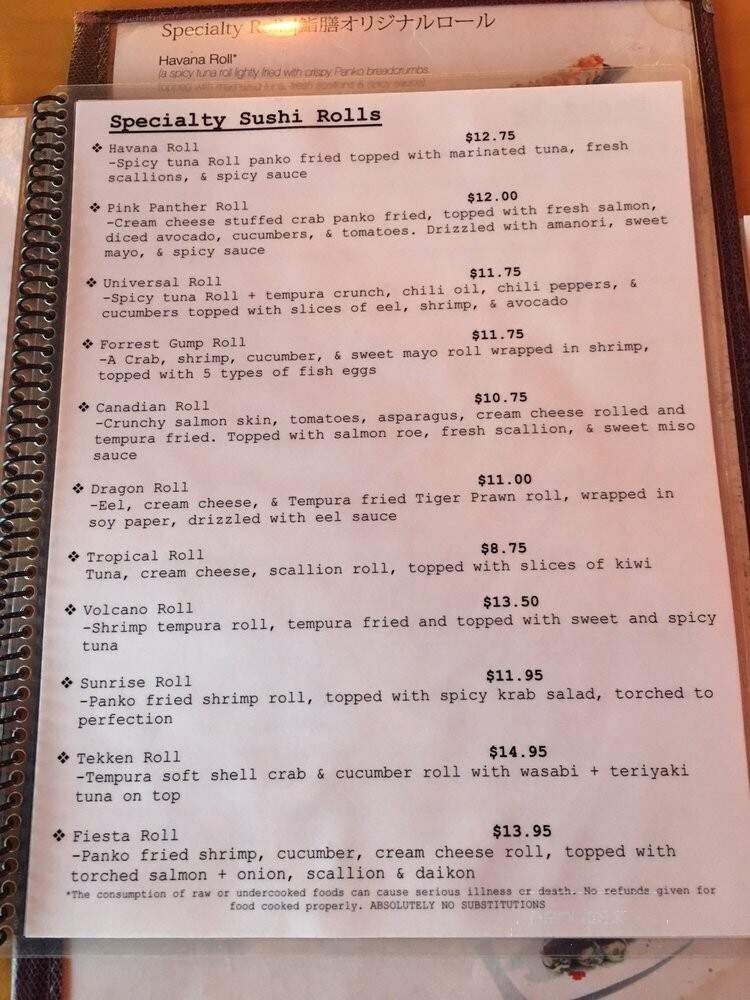 Sushi Zen Southside - Savannah, GA menu_pic