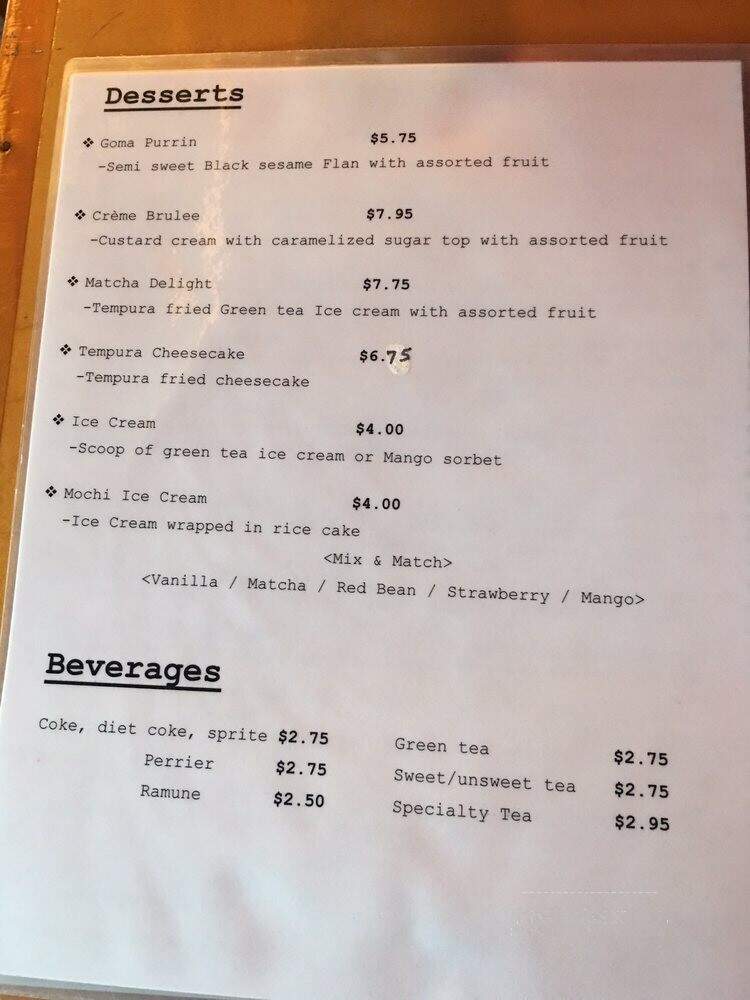 Sushi Zen Southside - Savannah, GA menu_pic