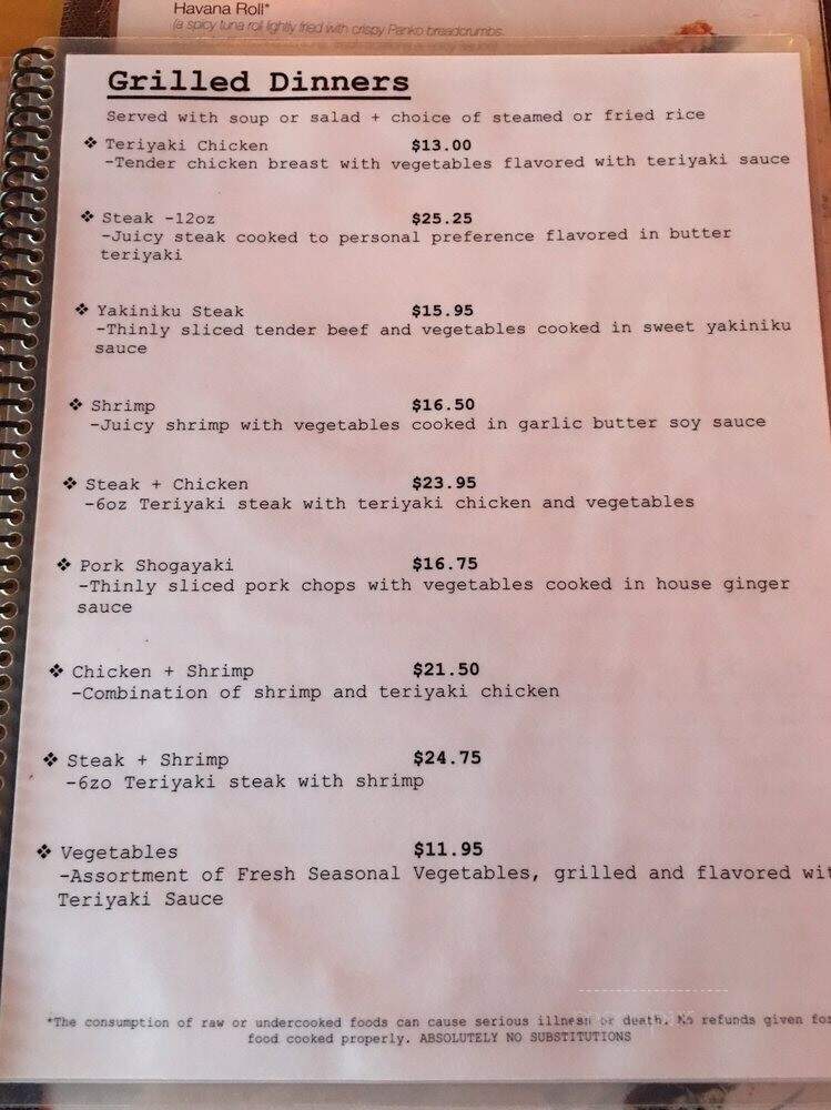 Sushi Zen Southside - Savannah, GA menu_pic