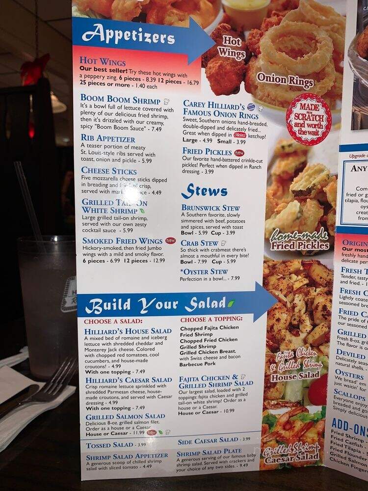 Carey Hilliard's Restaurant - Savannah, GA menu_pic