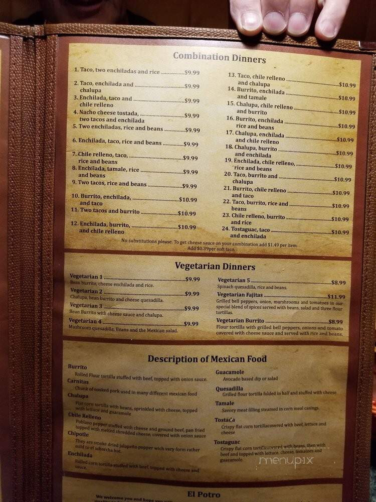 El Potro Mexican Restaurant - Savannah, GA menu_pic