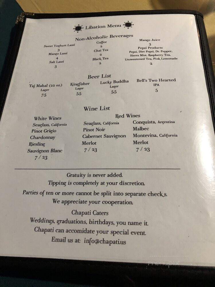 Chapati-Office - Northfield, MN menu_pic