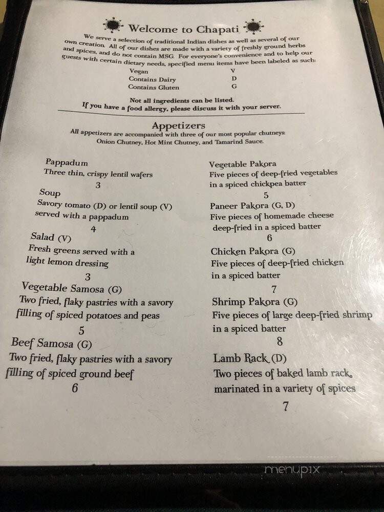 Chapati-Office - Northfield, MN menu_pic