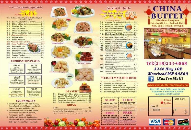 China Buffet - Moorhead, MN menu_pic