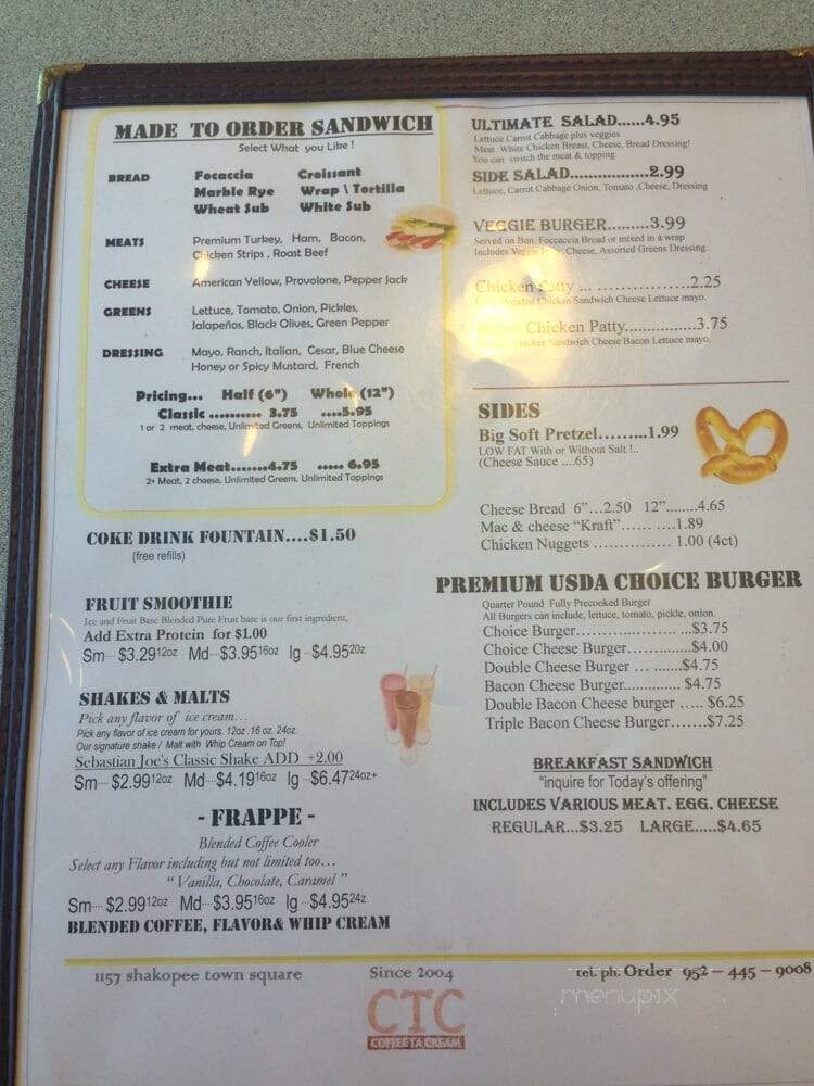 Coffee Ta Creme - Shakopee, MN menu_pic