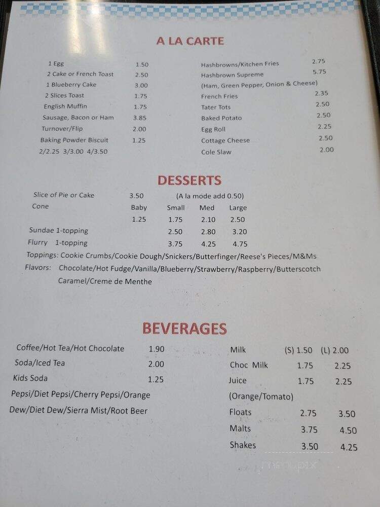 Kozy Kitchen - Pine City, MN menu_pic