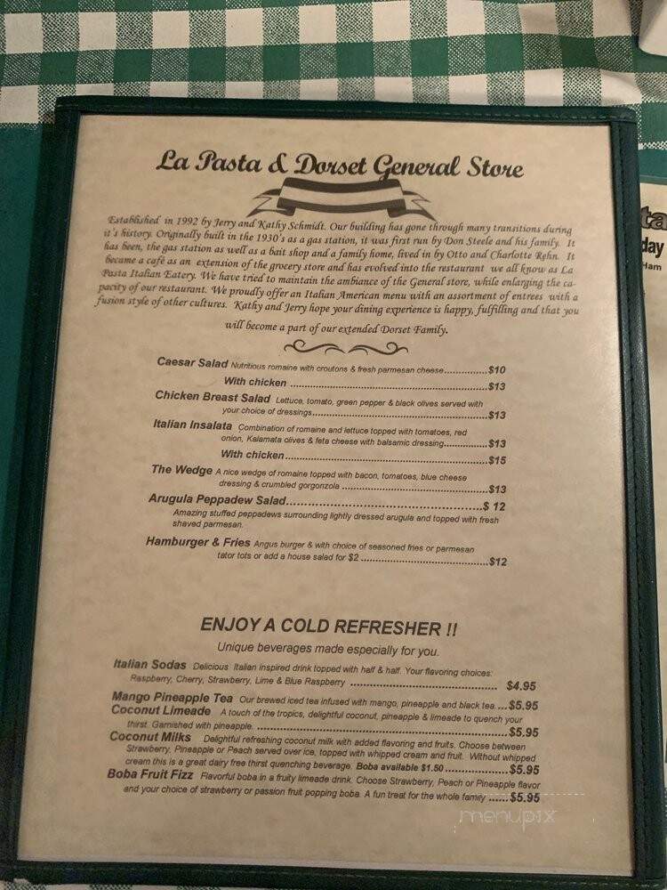 La Pasta Eatery - Park Rapids, MN menu_pic