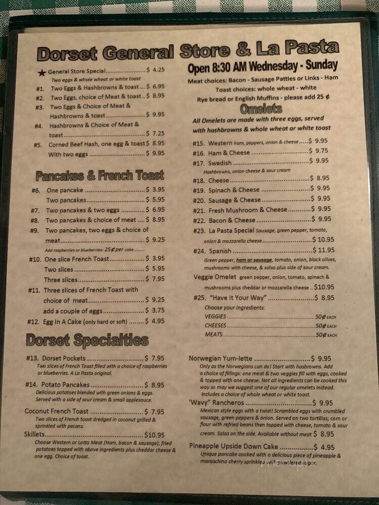 La Pasta Eatery - Park Rapids, MN menu_pic
