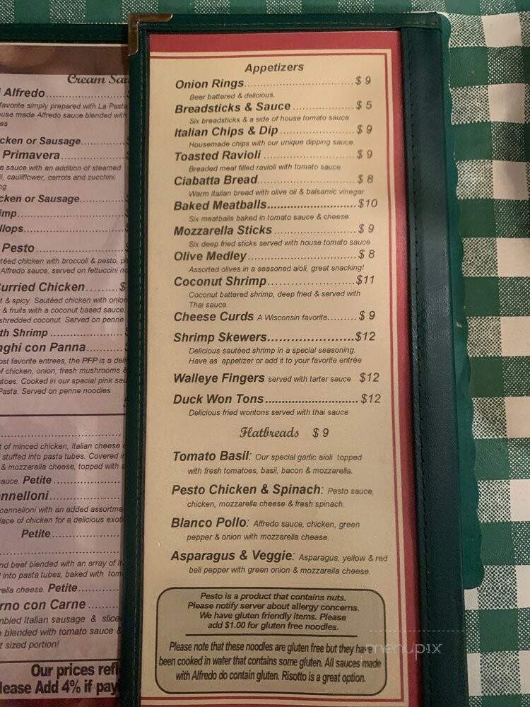 La Pasta Eatery - Park Rapids, MN menu_pic