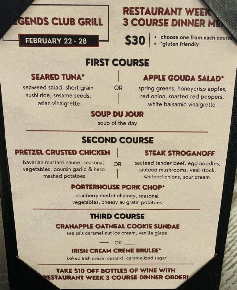 Legends Club - Prior Lake, MN menu_pic