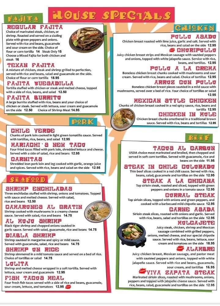 Mariachi Fiesta Restaurant - Hutchinson, MN menu_pic