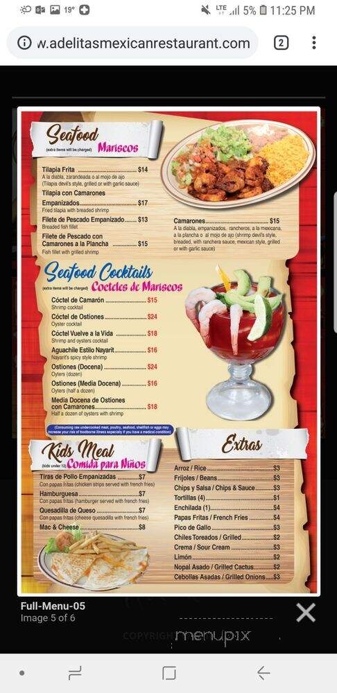 Adelitas Mexican Restaurant - Minneapolis, MN menu_pic