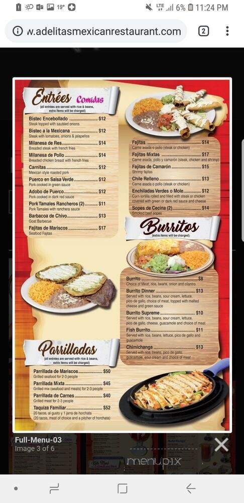 Adelitas Mexican Restaurant - Minneapolis, MN menu_pic