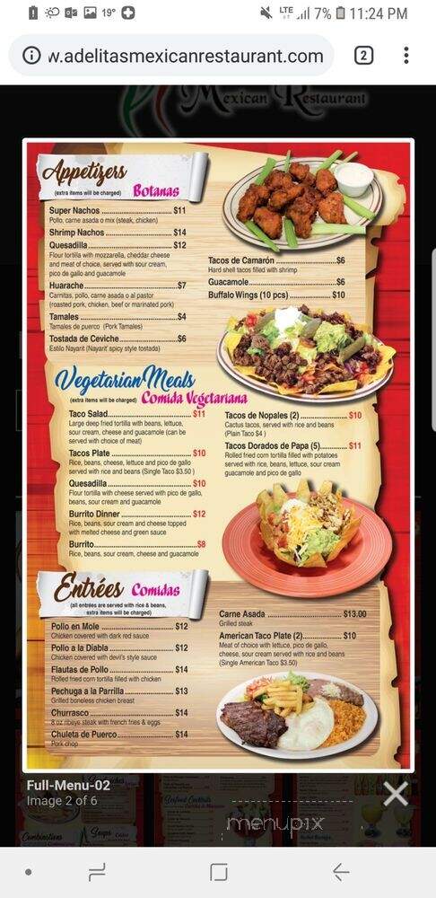 Adelitas Mexican Restaurant - Minneapolis, MN menu_pic