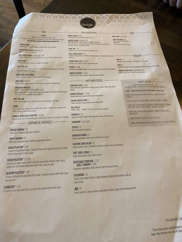 Ba Gu Restaurant - Minneapolis, MN menu_pic