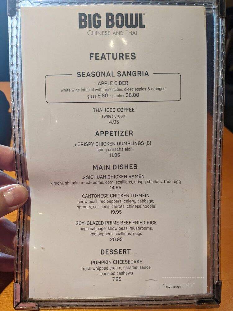 Big Bowl - Minnetonka, MN menu_pic