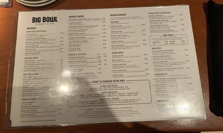 Big Bowl - Edina, MN menu_pic