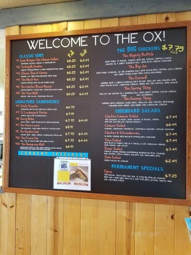Blue Ox Sandwich Factory - Burnsville, MN menu_pic