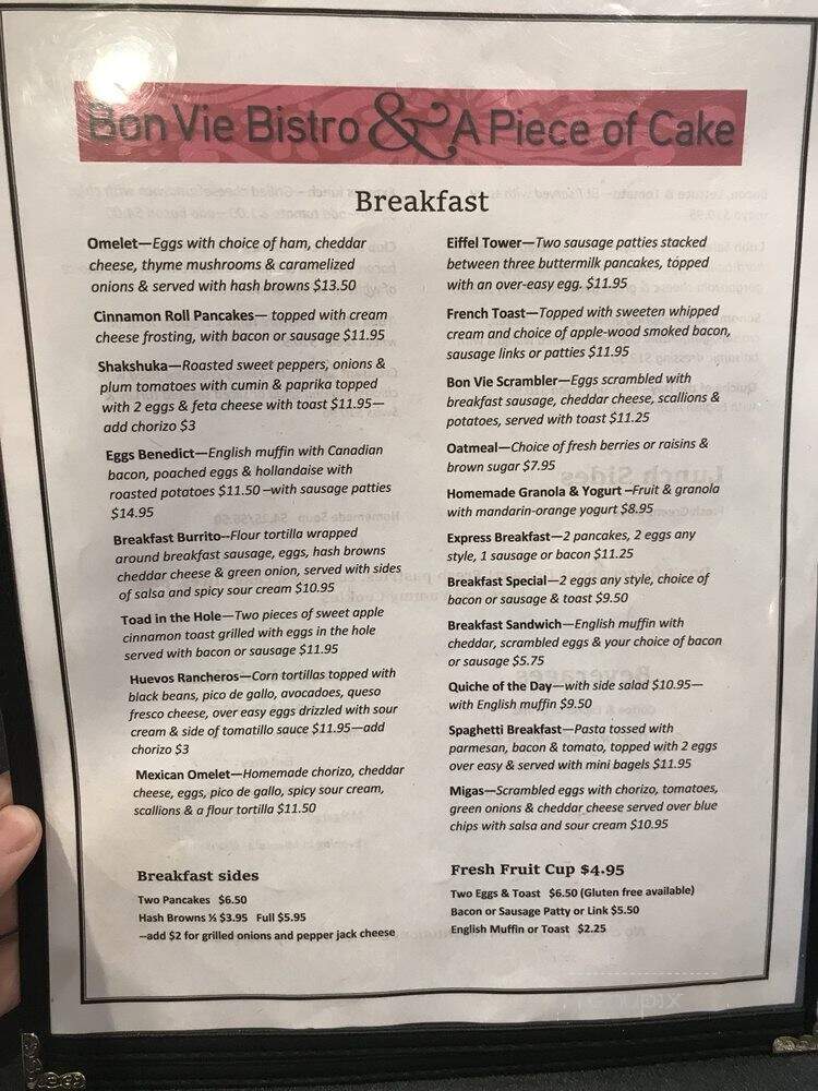 Bon Vie - Saint Paul, MN menu_pic