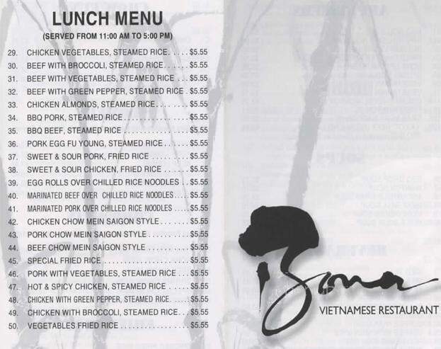 Bona Vietnamese Restaurant - Minneapolis, MN menu_pic