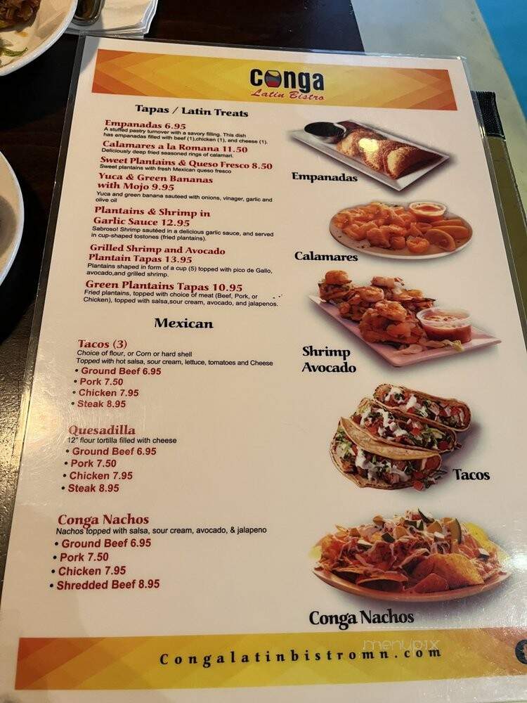 Conga Latin Bistro - Minneapolis, MN menu_pic