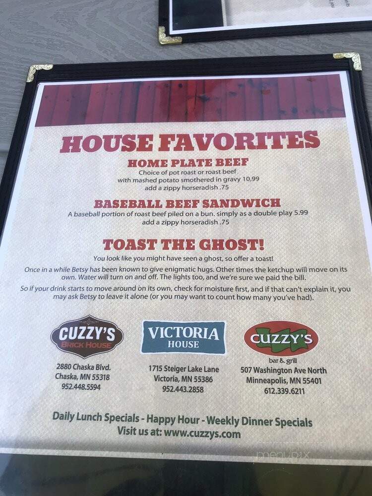Cuzzy's Grill & Bar - Minneapolis, MN menu_pic