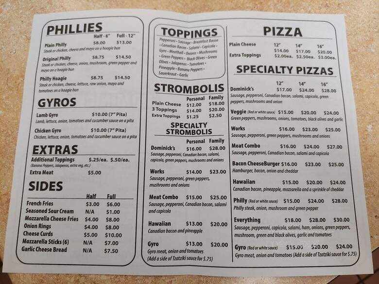 Dominick's Pizza - Inver Grove Heights, MN menu_pic
