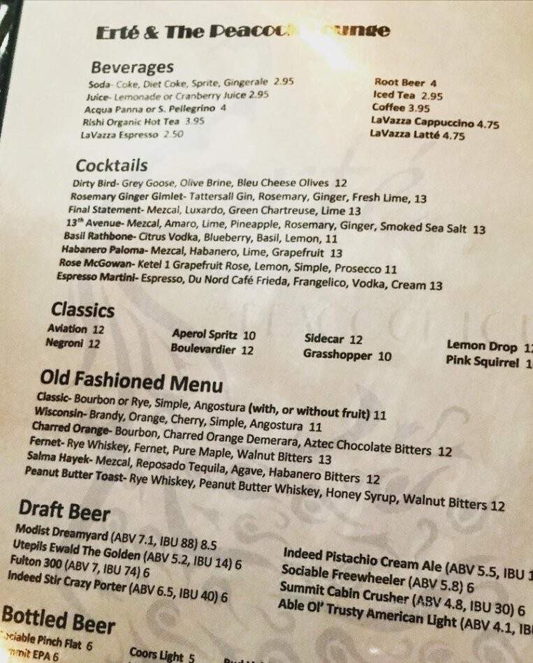 Erte - Minneapolis, MN menu_pic