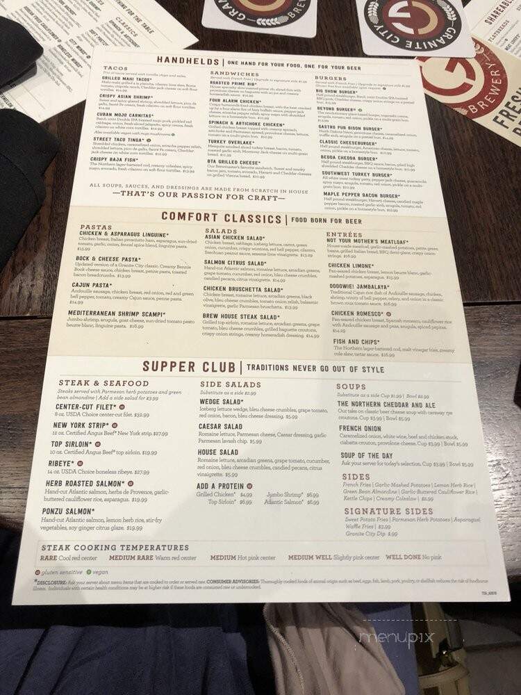 Granite City Food & Brewery - Saint Paul, MN menu_pic