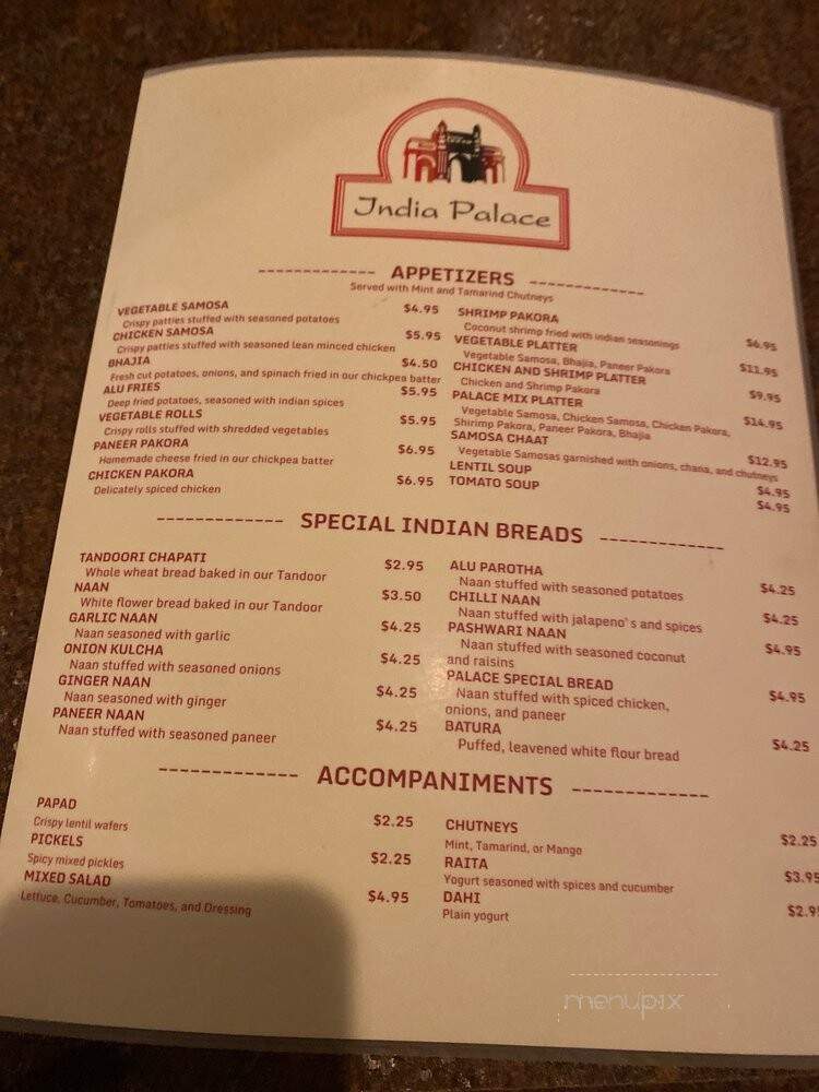 India Palace - Eden Prairie, MN menu_pic