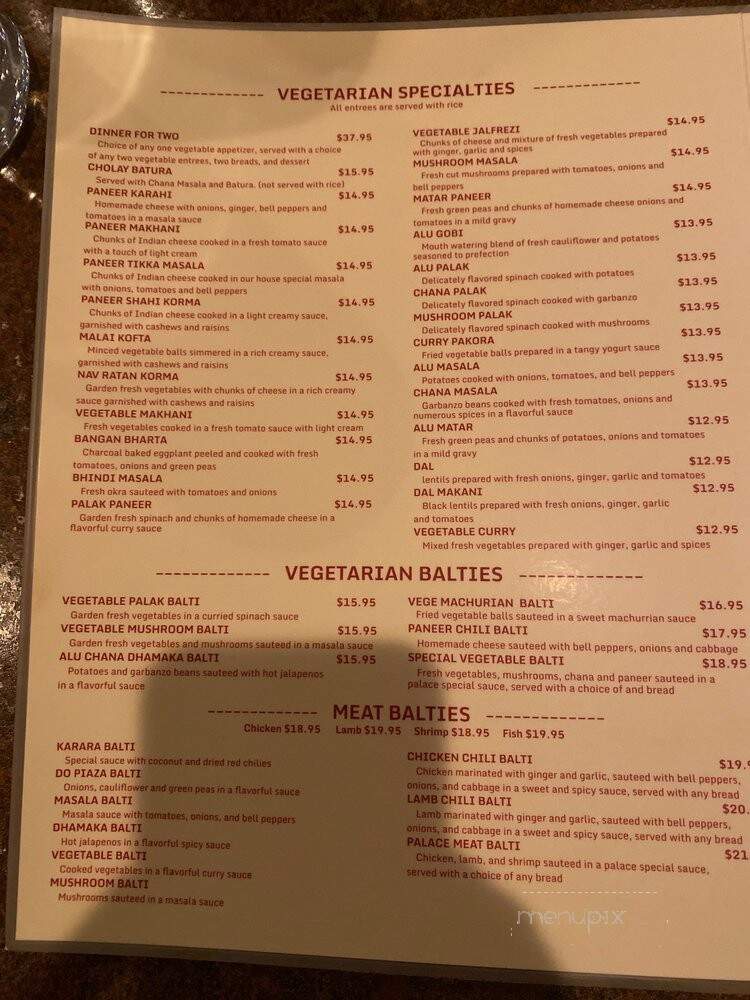 India Palace - Eden Prairie, MN menu_pic