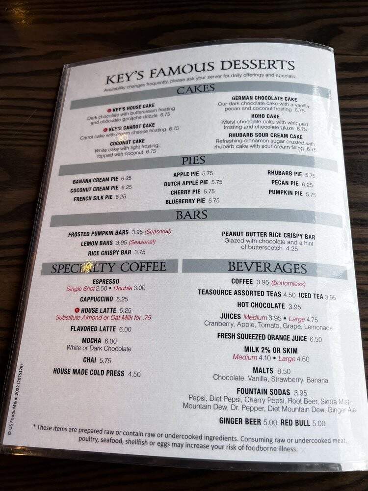 Keys Cafe & Bakery - Saint Paul, MN menu_pic
