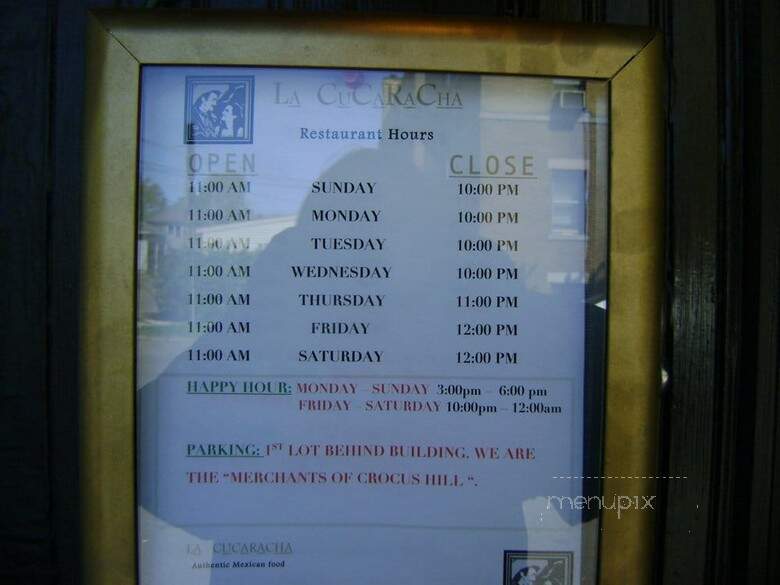 La Cucaracha Mexican Restaurant - Saint Paul, MN menu_pic