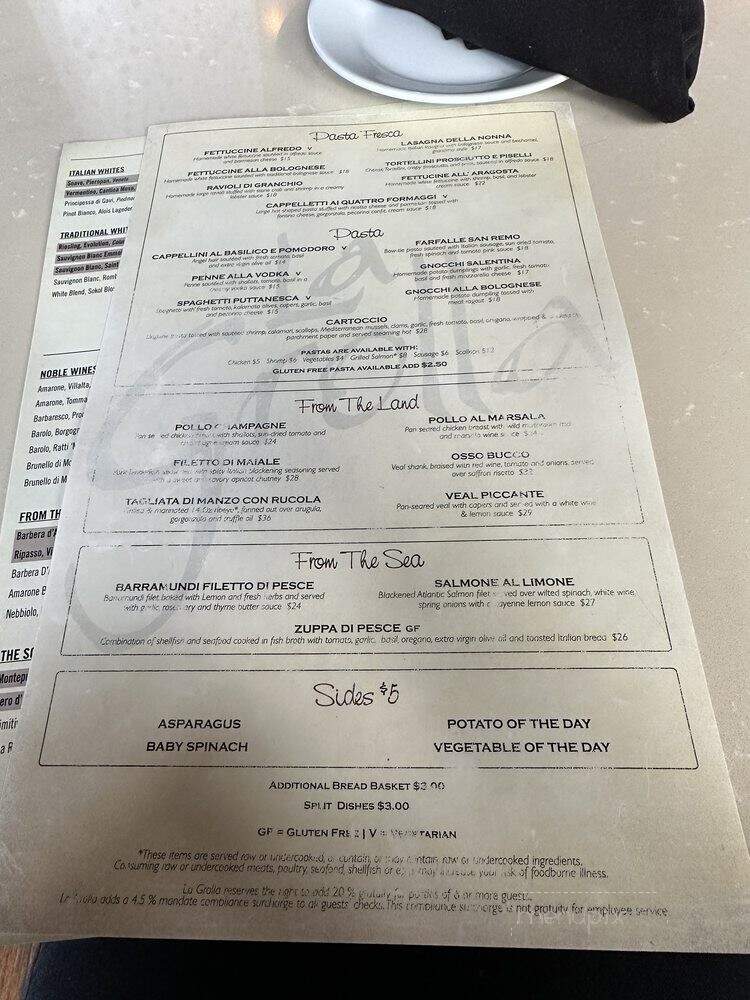 La Grolla - Saint Paul, MN menu_pic