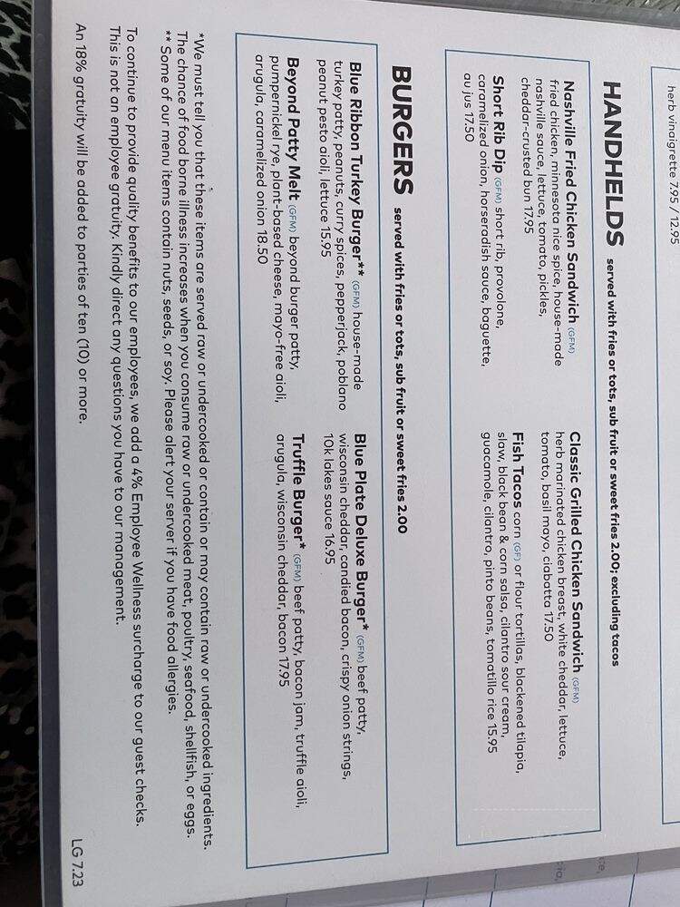 Longfellow Grill - Minneapolis, MN menu_pic