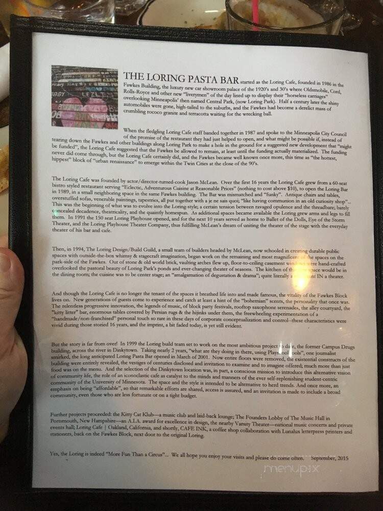 Loring Pasta Bar - Minneapolis, MN menu_pic