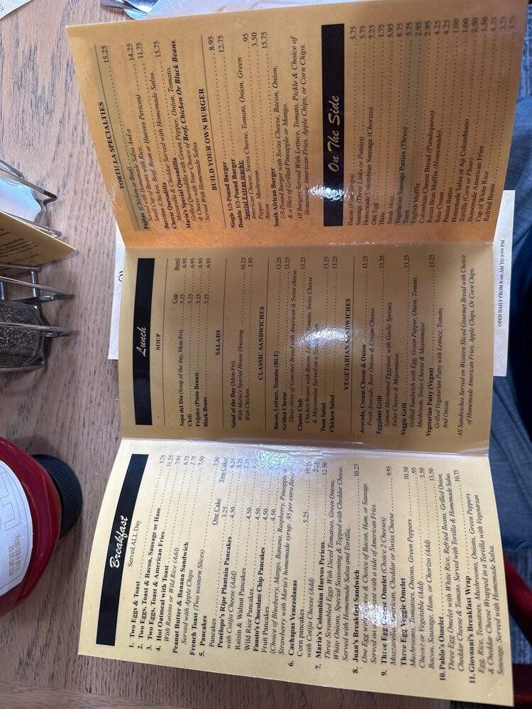 Maria's Cafe - Minneapolis, MN menu_pic