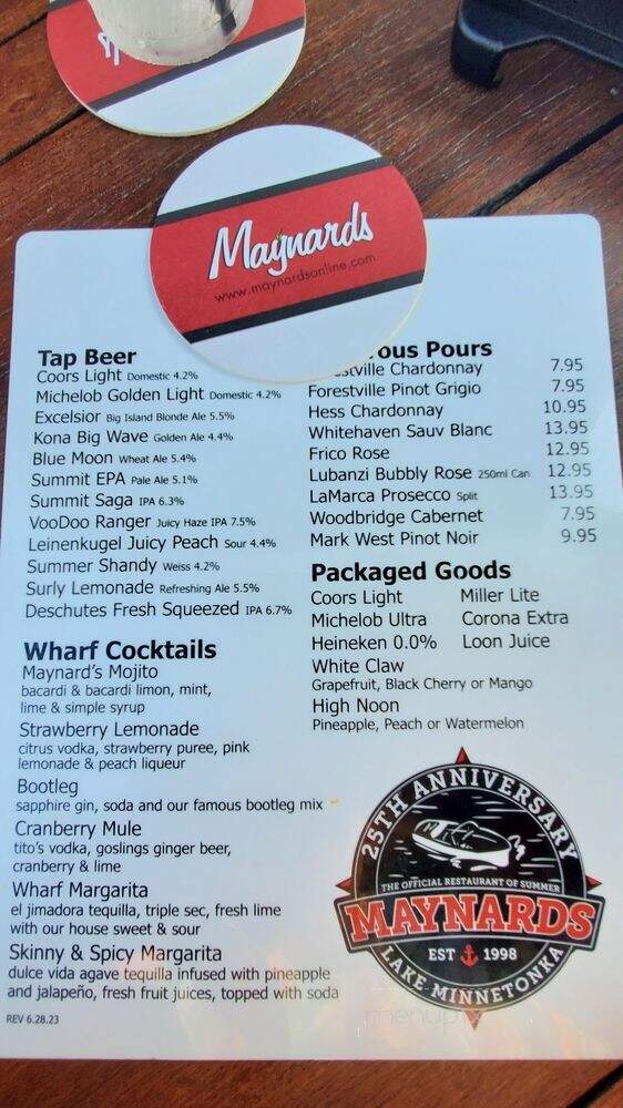 Maynards - Excelsior, MN menu_pic