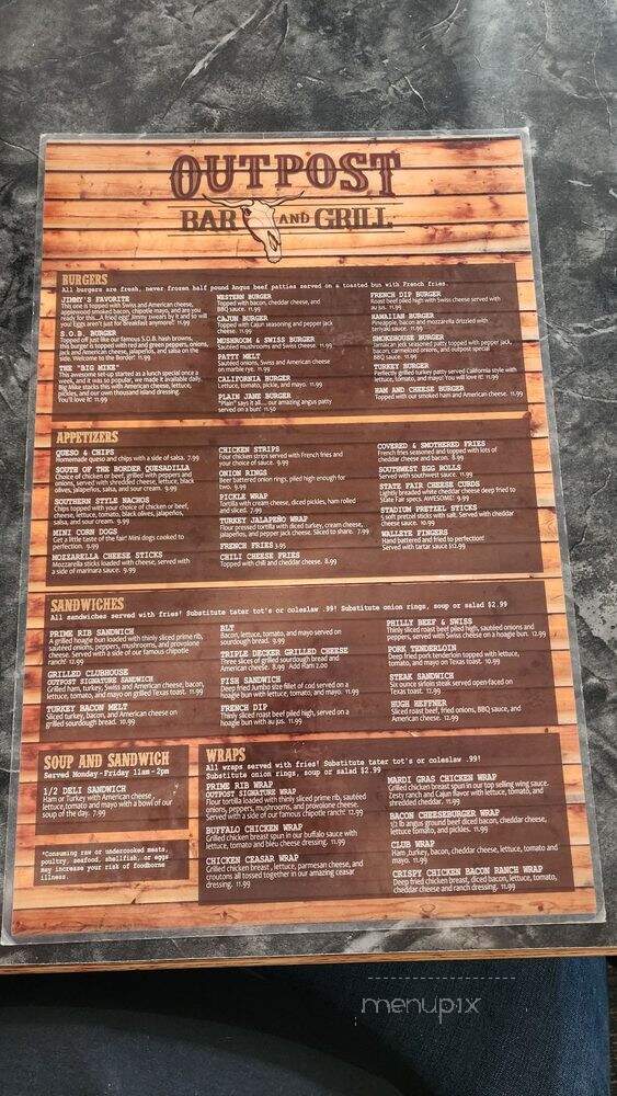Outpost - Ramsey, MN menu_pic