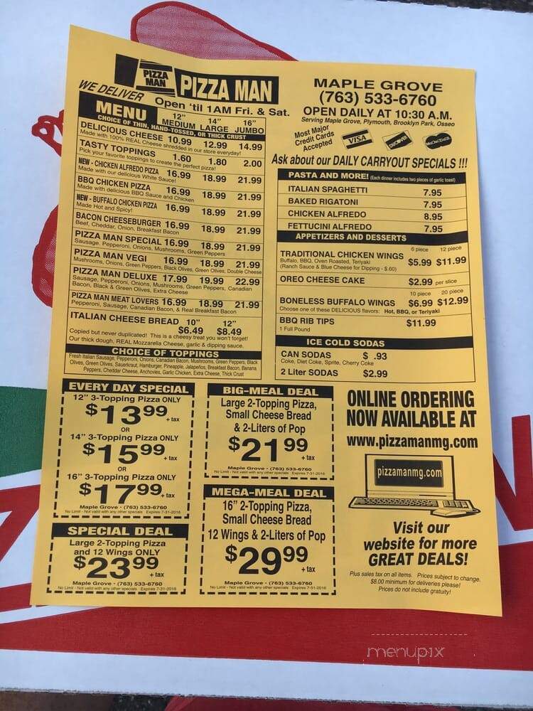 Pizza Man - Osseo, MN menu_pic