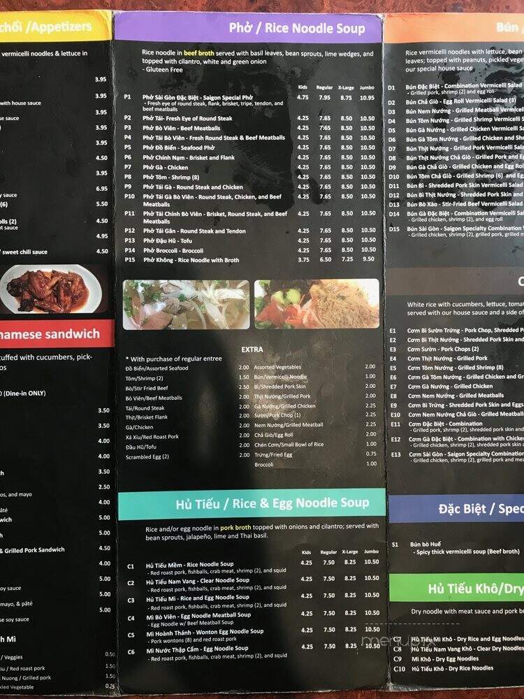 Saigon Restaurant & Bakery - Saint Paul, MN menu_pic