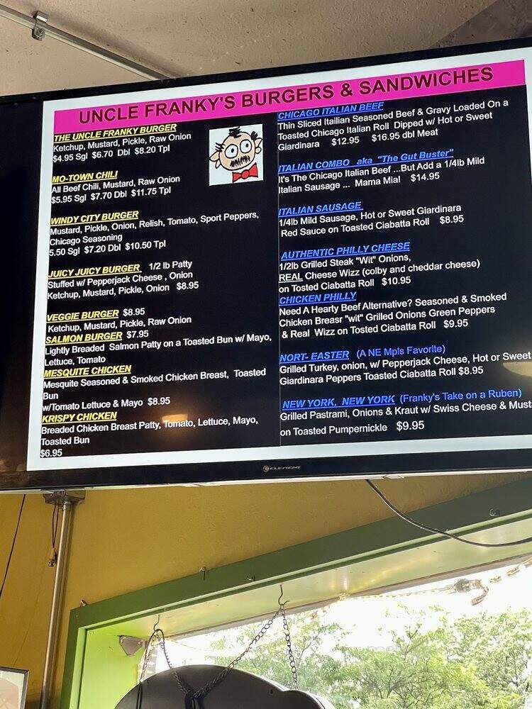 Uncle Franky's - Minneapolis, MN menu_pic