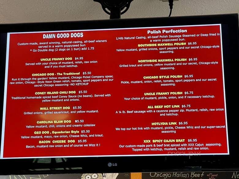 Uncle Franky's - Minneapolis, MN menu_pic
