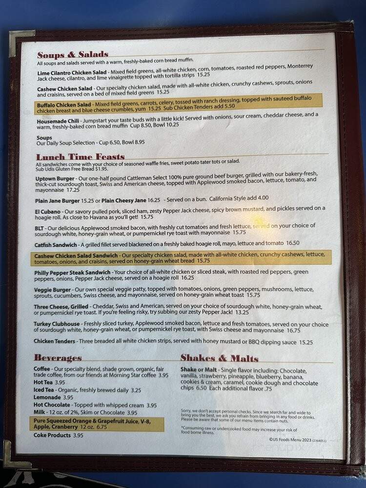 Uptown Diner - Minneapolis, MN menu_pic