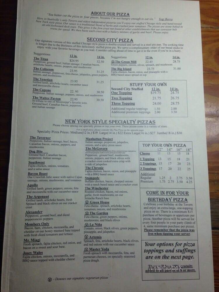 Darkhorse Tavern - Starkville, MS menu_pic